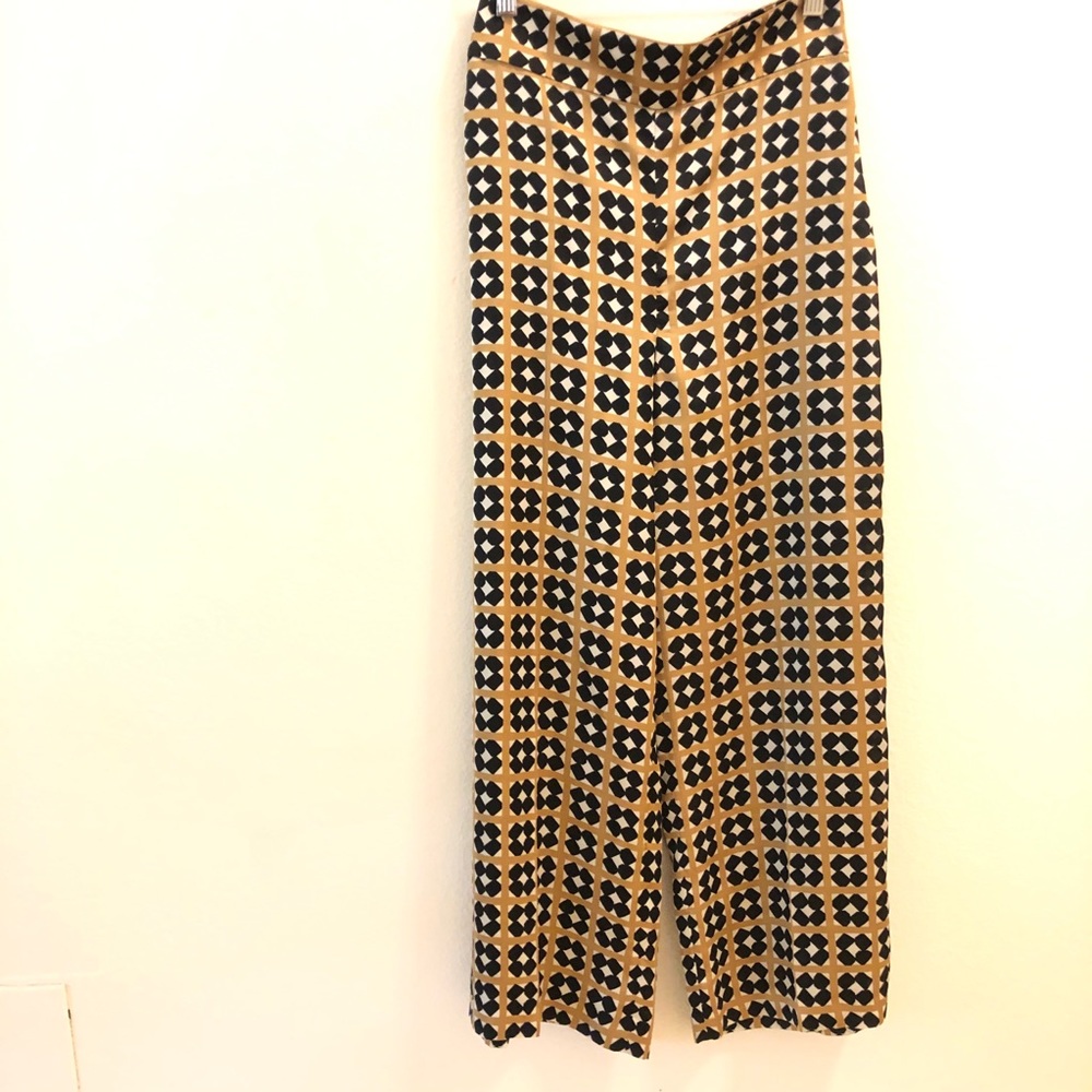 ZARA print silk wide legs pants. Never worn.